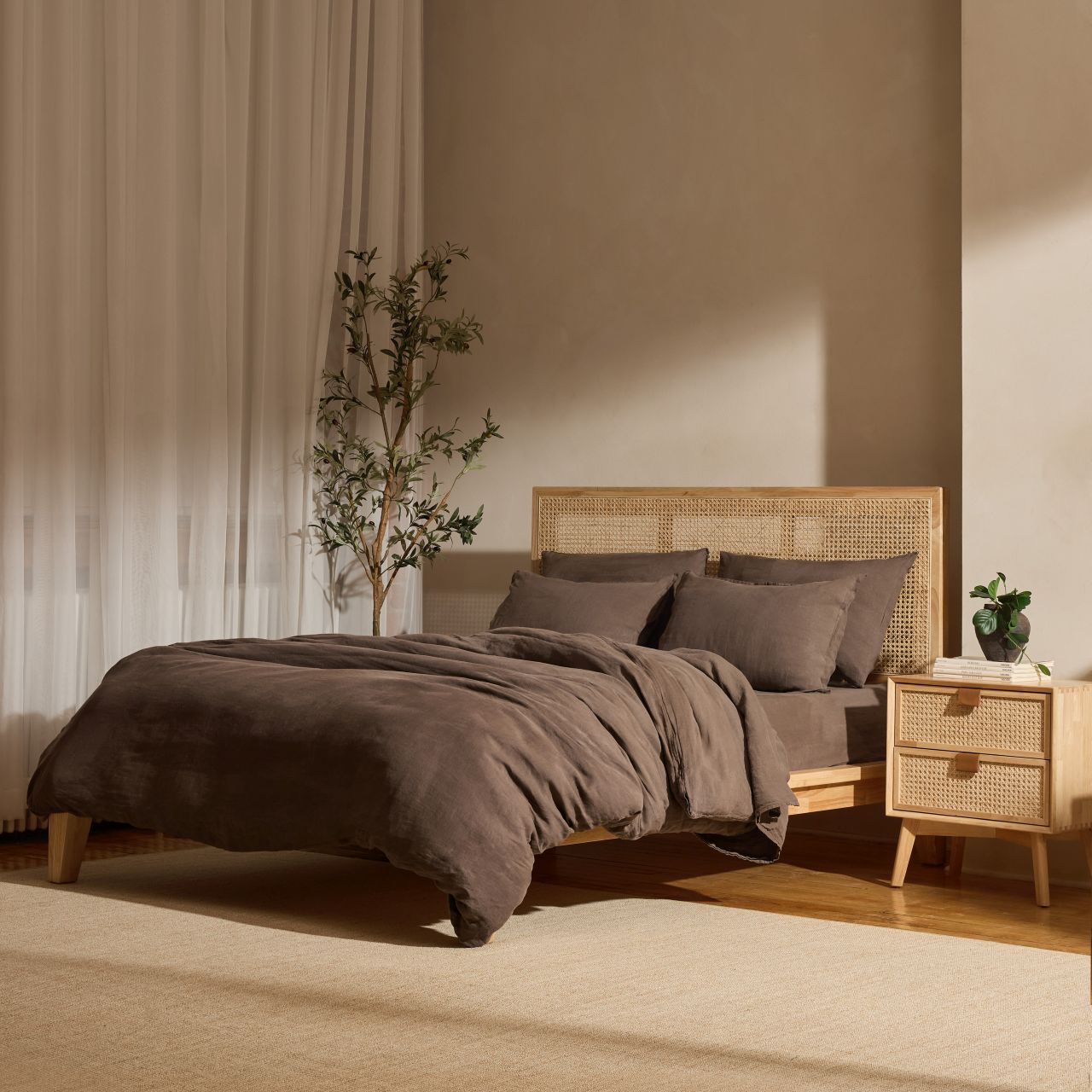 Linen&Rose - Drap plat en lin Européen